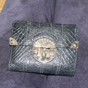 Metor city Chic Black Crocodile-Embossed Women's Wallet